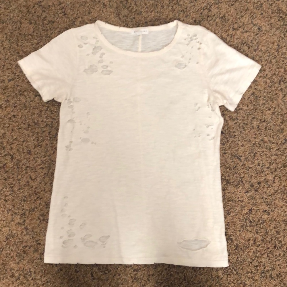 Distressed Off-White T-Shirt